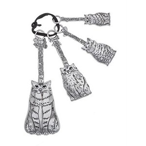 Ganz Family Of Cats Silver Tone Zinc Alloy Measuring Spoons, 4-Piece Set - 1 of 1