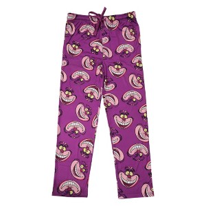 Disney Alice In Wonderland Chesire Cat All-Over Print Adult Purple Sleep Pajama Pants - 1 of 4