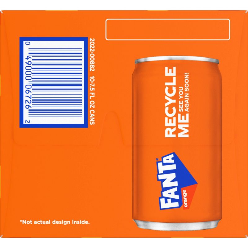 Fanta Orange Soda - 10pk/7.5 fl oz Mini-Cans, 5 of 7