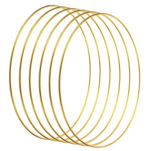 Unique Bargains Metal DIY Macrame Craft Activity Kits Dream Catcher Rings 6 Pcs - 1 of 4