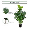 Floral Home 40" Fiddle Leaf Fig Tree in Pot - 1-Piece - 2 of 4