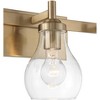 Possini Euro Design Danvers Modern Wall Light Warm Brass Metal Hardwired 22 1/2" 3-Light Fixture Clear Globe Glass for Bedroom Bathroom - 3 of 4