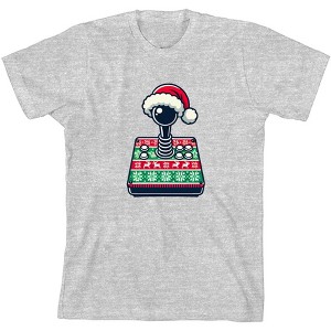 Ugly Christmas Sweater Joystick Youth Crew Neck Short Sleeve Tee - 1 of 2