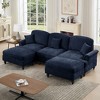 Modular U-Shaped Sectional Sofa with Flared Arms, Removable Ruffles Pleats Skirts & Movable Ottomans, Upholstered Chenille Deep Seat Cloud Sofa - 4 of 4