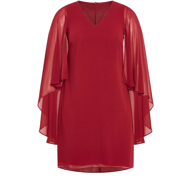 Women's Plus Size Nina Cape Dress - ruby | AVENUE, 4 of 6