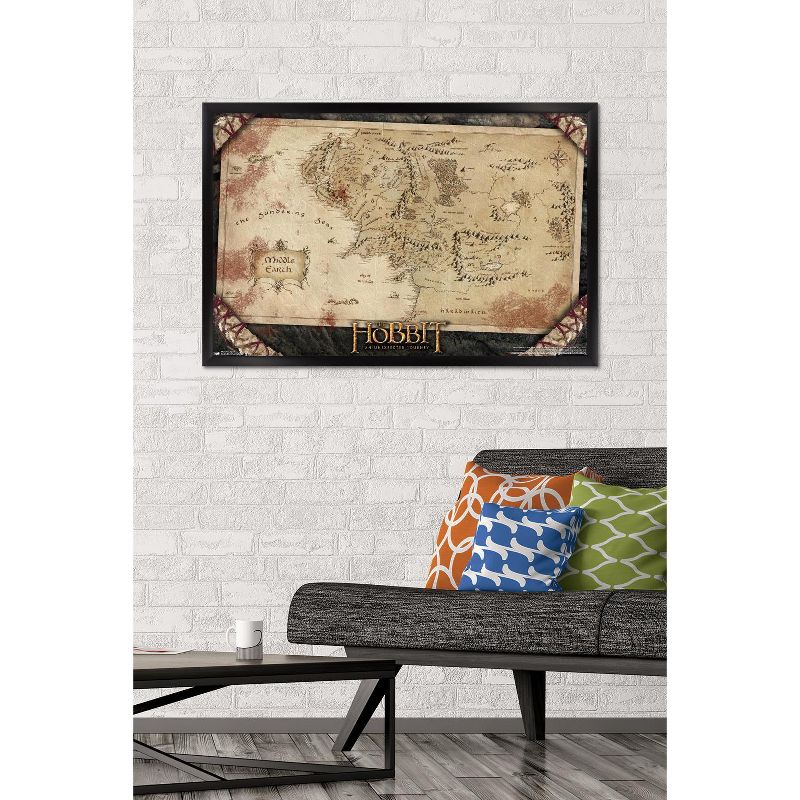 Trends International 24X36 The Hobbit: An Unexpected Journey - Map Framed Wall Poster Prints, 2 of 7