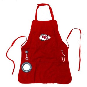 Evergreen NFL Kansas City Chiefs Ultimate Grilling Apron Durable Cotton with Beverage Opener and Multi Tool For Football Fans Fathers Day and More - 1 of 4