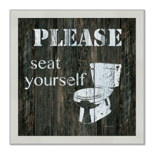 Courtside Market Please flush 11x11 Framed Artboard - 1 of 2