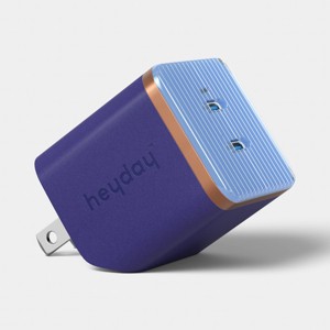 Wall Charger 2 Port USB-C + USB-C 40W - heyday™ Fluted Future Dusk Blue - 1 of 3