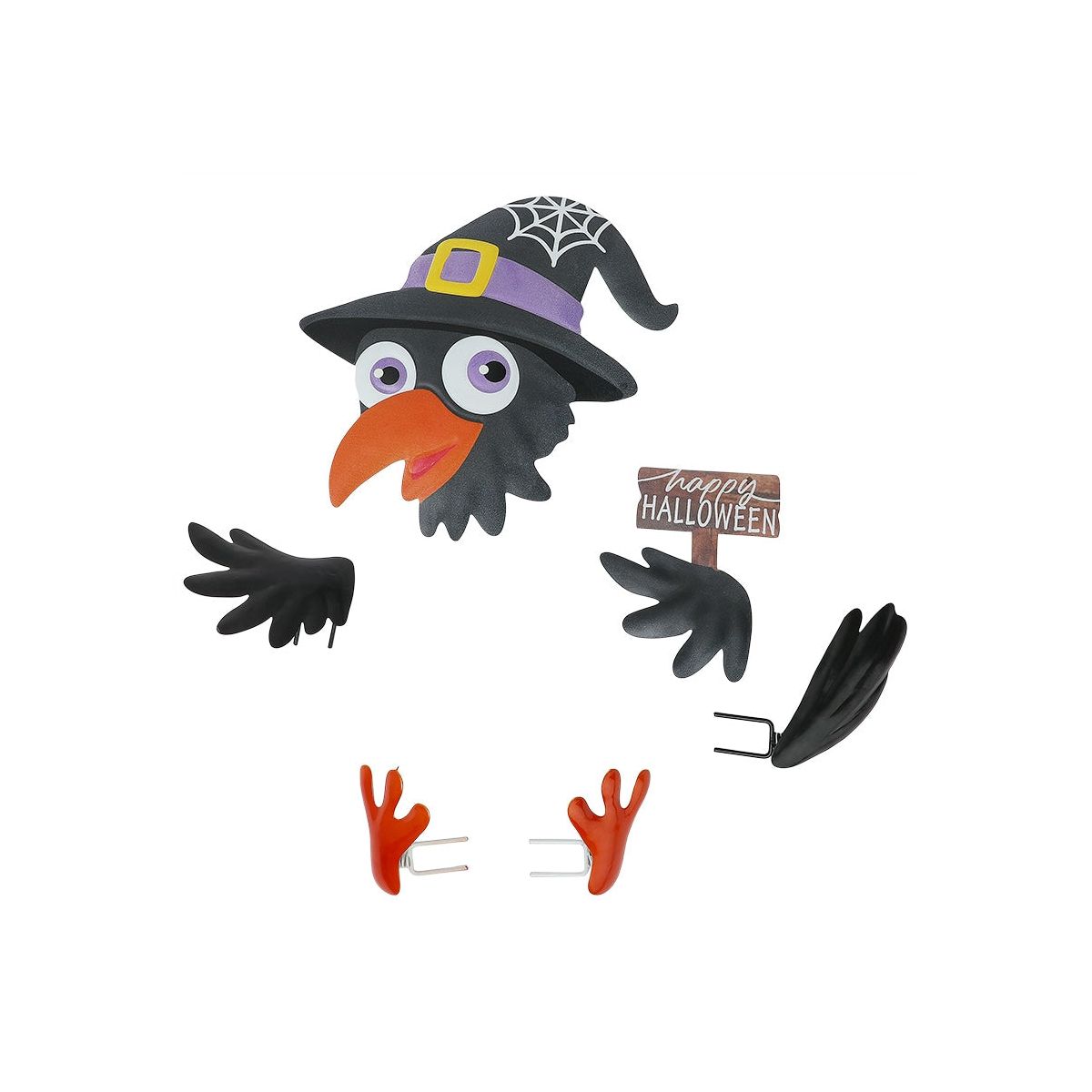 The Lakeside Collection Pumpkin Decorating Kits Metal In Cat Ghost Bird Or Skeleton Characters -