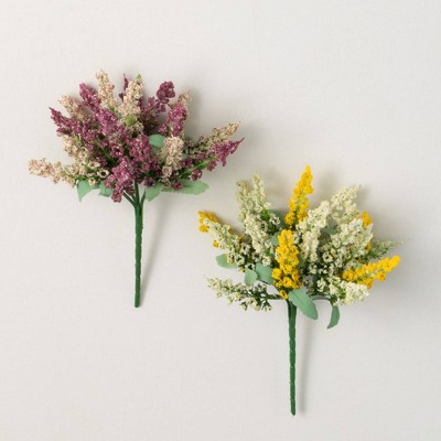 8"H Sullivans Mini Pastel Flowering Lavender Set of 2, Multicolored