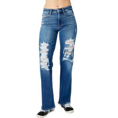 Women's Mid Rise Dad Destroy Jeans - Judy Blue