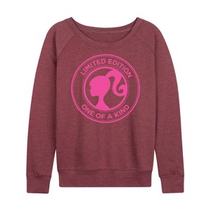Women's - Barbie - Limited Edition One Of A Kind Lightweight French Terry Wide Neck Long Sleeve Shirt - 1 of 4