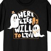 Halloween Two Dapper Ghosts Here Lies My Will to Live Men's Black Graphic Tee - 2 of 3