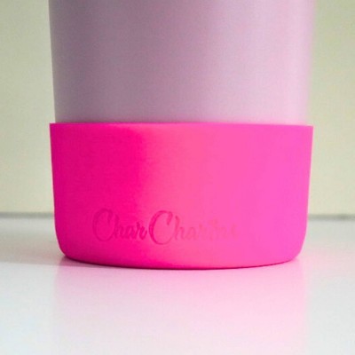 CharCharms Water Bottle Boot Hot Pink: Silicone Boot, Dishwasher-Safe, Drinkware Accessory for Hot & Cold Beverages