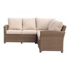 Courtyard Casual Capri Sectional Includes One Left Loveseat, One Right Loveseat, One Corner Chair  Solution Dyed Acrylic with EverBloc DWR Treatment - 4 of 4