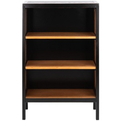 Franz Black Wood and Natural Cane 3-Tier Etagere - 52" L