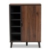 Idina Mid-Century Wood 1 Door Shoe Cabinet - Baxton Studio - 3 of 4