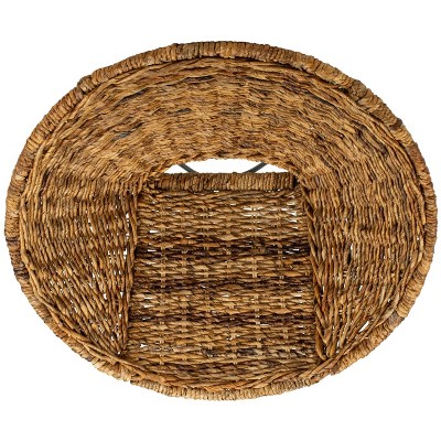Natural Rattan and Dark Steel Geometric Papasan Accent Chair