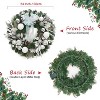 GAOMON 24 Inch Pre-Lit Christmas Wreath, Battery Operated Xmas Wreath, Christmas Hanging Decorations with Pine Cones, Silver White - 2 of 4