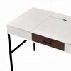 Vynxaria Ergonomic Two-Tone Desk Natural/Black Finish USB Port for Charging Productive Workspaces - 2 of 4