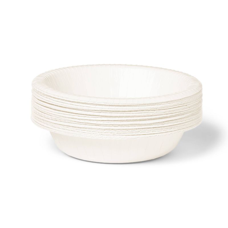 White Disposable Paper Bowls - 30ct - Dealworthy&#8482;, 2 of 4