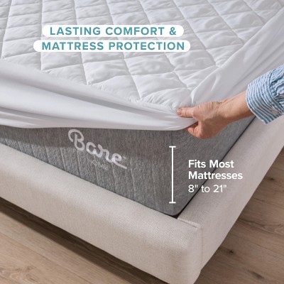 Full Size White Quilted Hypoallergenic Mattress Pad