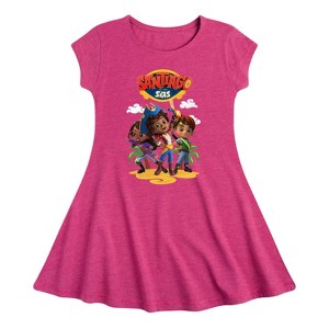 Girls' - Santiago of The Sea - Santiago and Friends Logo Fit & Flair Cap Sleeve Dress - 1 of 2