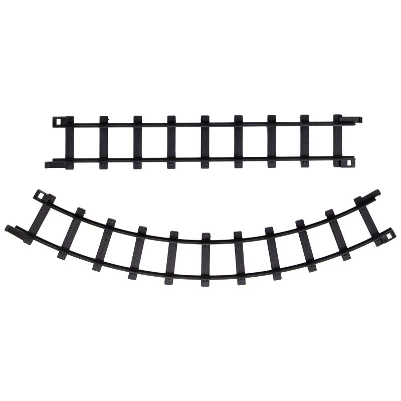 Northlight Pack of 12 Solid Black Replacement Train Set Track Pieces - 2" x 12", 1 of 6