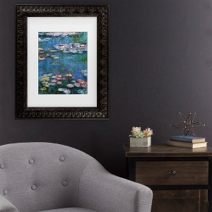 Trademark Fine Art Claude Monet Waterlilies Classic Matted Framed Art - 1 of 4