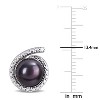 EVERLY JEWELRY | Sterling Silver 8 - 8.5 MM Freshwater Pearl and Diamond Accent Swirl Stud Earrings– Multiple Pearl Color Options - 3 of 4