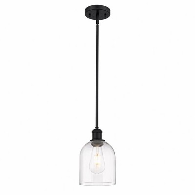 Bella - 1 Light Stem Hung Mini Pendant In Industrial Style-9.5 Inches Tall and 5.5 Inches Wide