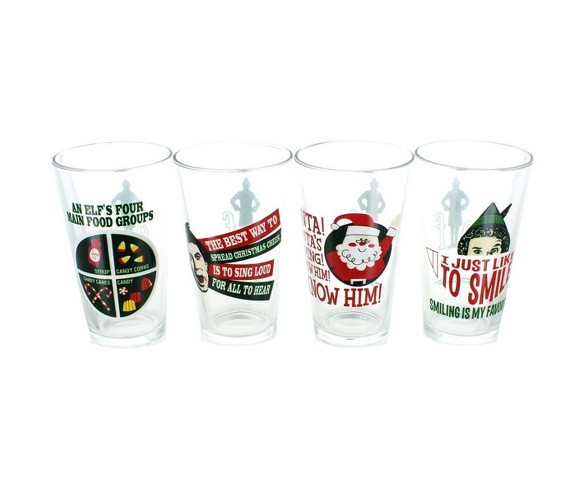 ICUP, Inc. Elf the Movie Motto 16oz Pint Glass 4-Pack
