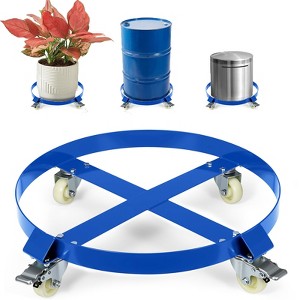 CuisinSmart 55 Gallon Heavy Duty Oil Drum Dolly, 1000lbs Weight Capacity, Trash Can Dolly with Cross Braces & Swivel Wheel, Non Tipping, with Brake - 1 of 4