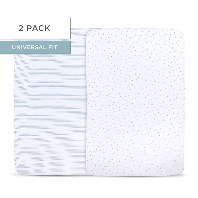 Ely's & Co. Baby Fitted Crib Sheet 100% Combed Jersey Cotton for Baby Boy 2 Pack, 3 of 6