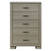 32" Wood Chest with 5 dressers and Center Metal Glider, Modern Sleek Design, Weathered Gray Finish - 2 of 4