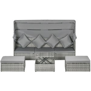 Resenkos 4-Piece Wicker Furniture Set , Outdoor Sectional Furniture, - 1 of 4