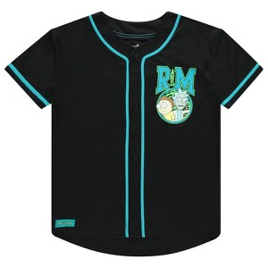 Mens Rick and Morty Jersey - Rick and Morty Mens Baseball Jersey - Rick & Morty Mesh Button Down Jersey - 1 of 4