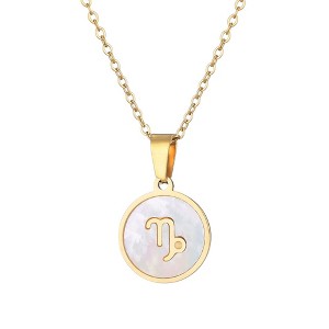 Adornia Tarnish Resistant 18k Gold Plated Mother of Pearl Zodiac Necklace - 1 of 2
