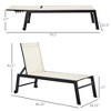 Outdoor Chaise Lounge with Wheels, Five Position Recliner for Sunbathing, Suntanning, Steel Frame, Breathable Fabric for Beach, Patio - 3 of 4