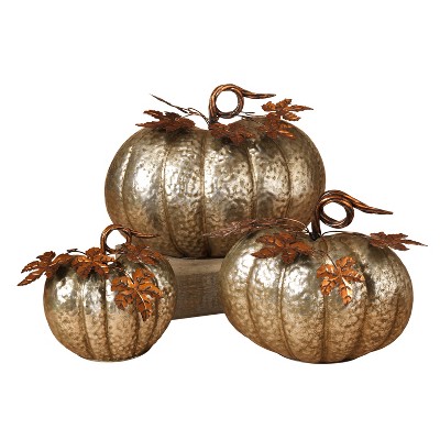 GIL Assorted Sized Hammered Metal Pumpkins (Set of 3)