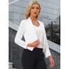 INSPIRE CHIC Women's Collarless Work Office Long Sleeve Cropped Blazers - 2 of 4