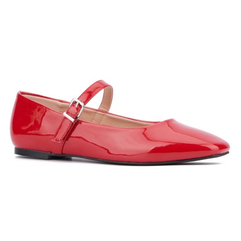 Red patent flats online