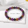 Crystal Beaded Bracelet Natural Stones of Tiger Eye, Hematite, Black Obsidian Handmade Gemstone - 2 of 4