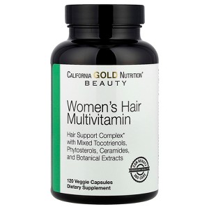 California Gold Nutrition Beauty, Women's Hair Multivitamin, 120 Veggie Capsules - 1 of 4