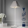 25" Ruthen Industrial Style Iron Pyramid Bedside Table Lamp with USB Charging Port (Includes LED Light Bulb) Nickel - JONATHAN Y - 3 of 4