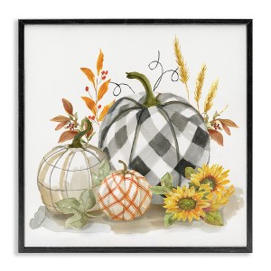 Stupell Industries Fall Patchwork Patterned Pumpkins, 17" x 17" - 1 of 4
