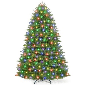 Artificial Christmas Tree, Realistic Spruce, Hinged Branches, Foldable Metal Stand, Holiday Home Decor, Green - 1 of 4