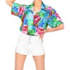 LA LEELA Button Down Shirt for Women Floral Summer Beach Blouses Shirt Blouse Short Sleeve Vacation Casual Button Up Hawaiian Shirts - 4 of 4