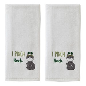 2pc I Pinch Back Hand Towel Set - SKL Home: Dobby Velour, Bathroom Essentials - 1 of 4